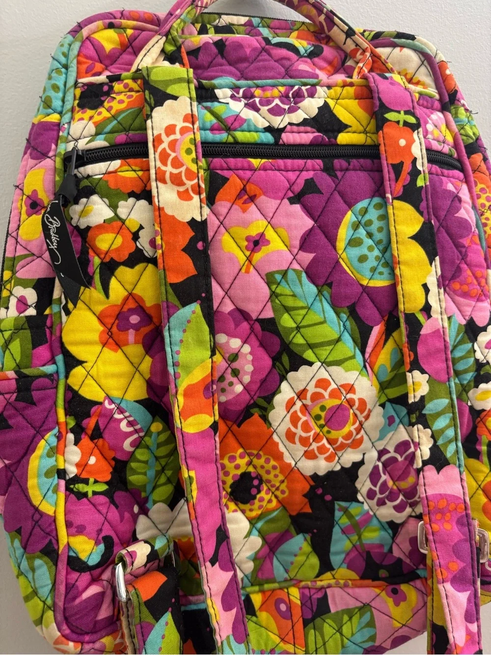 Viral Vera Bradley Quilted Floral Backpack Pink Purple Multi Y2K Tik Tok Iconic